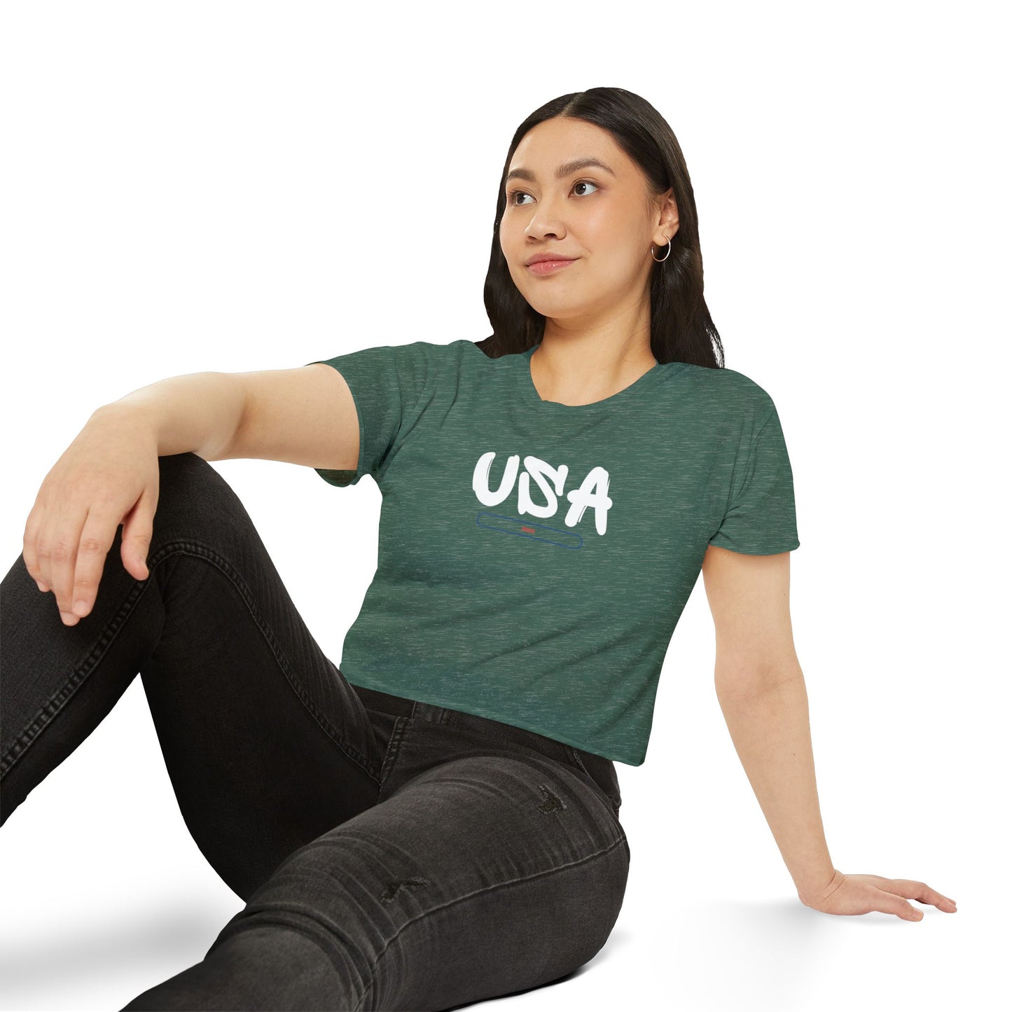 USA Women's T-shirt  Crop Top