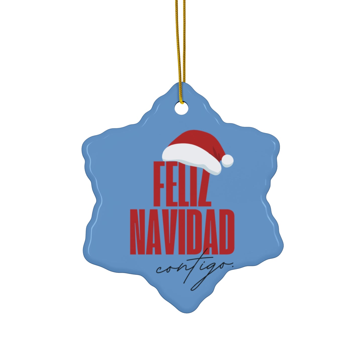 Feliz Navidad Ceramic Ornament, Christmas Tree decorations