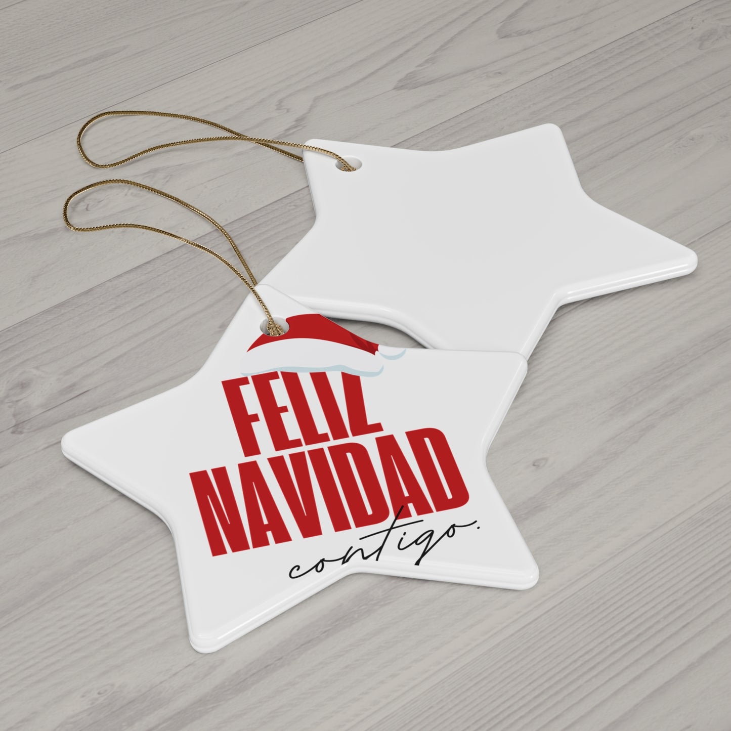 Feliz Navidad Ceramic Ornament, Christmas Tree decorations