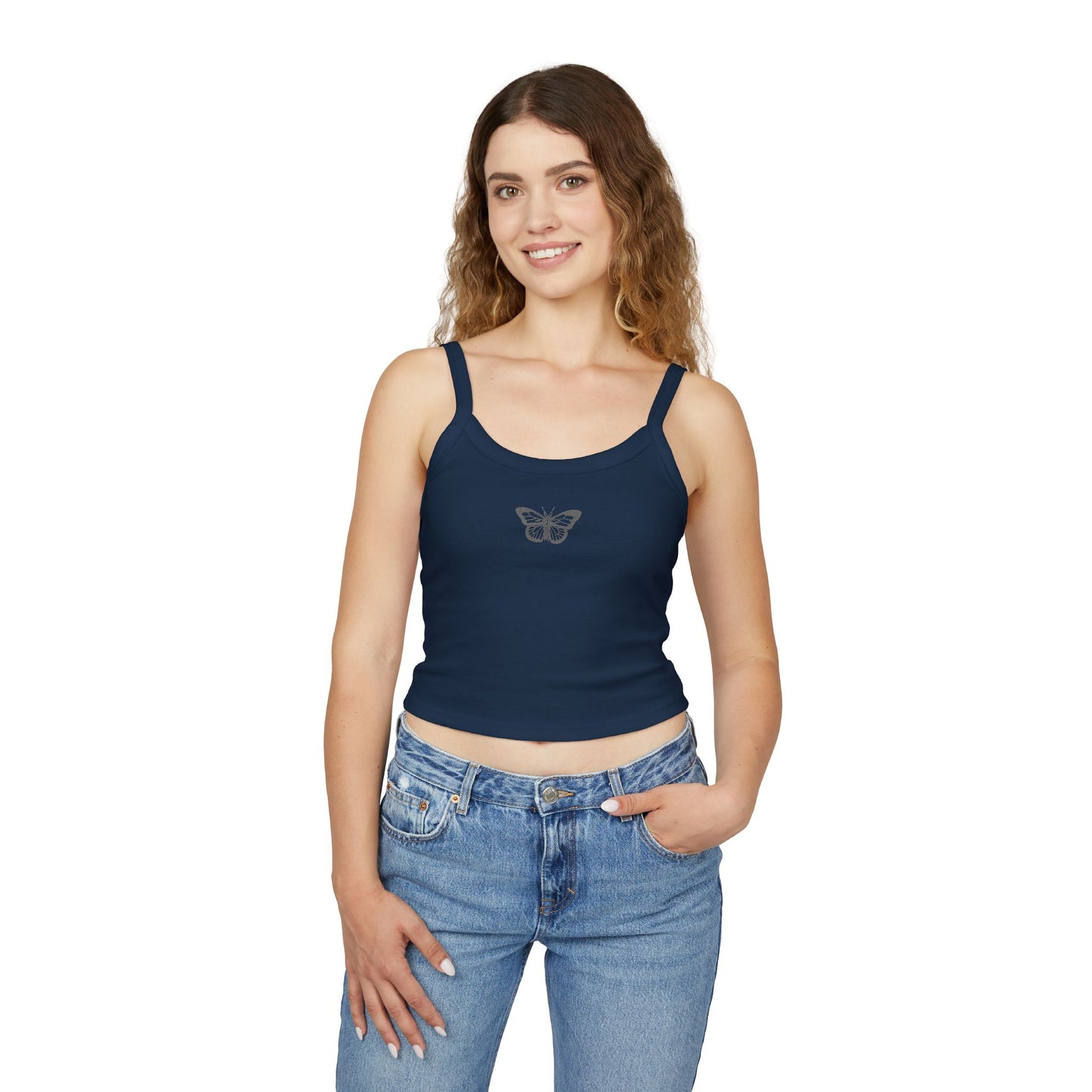 Black Butterfly- Women's Strap Tank Top