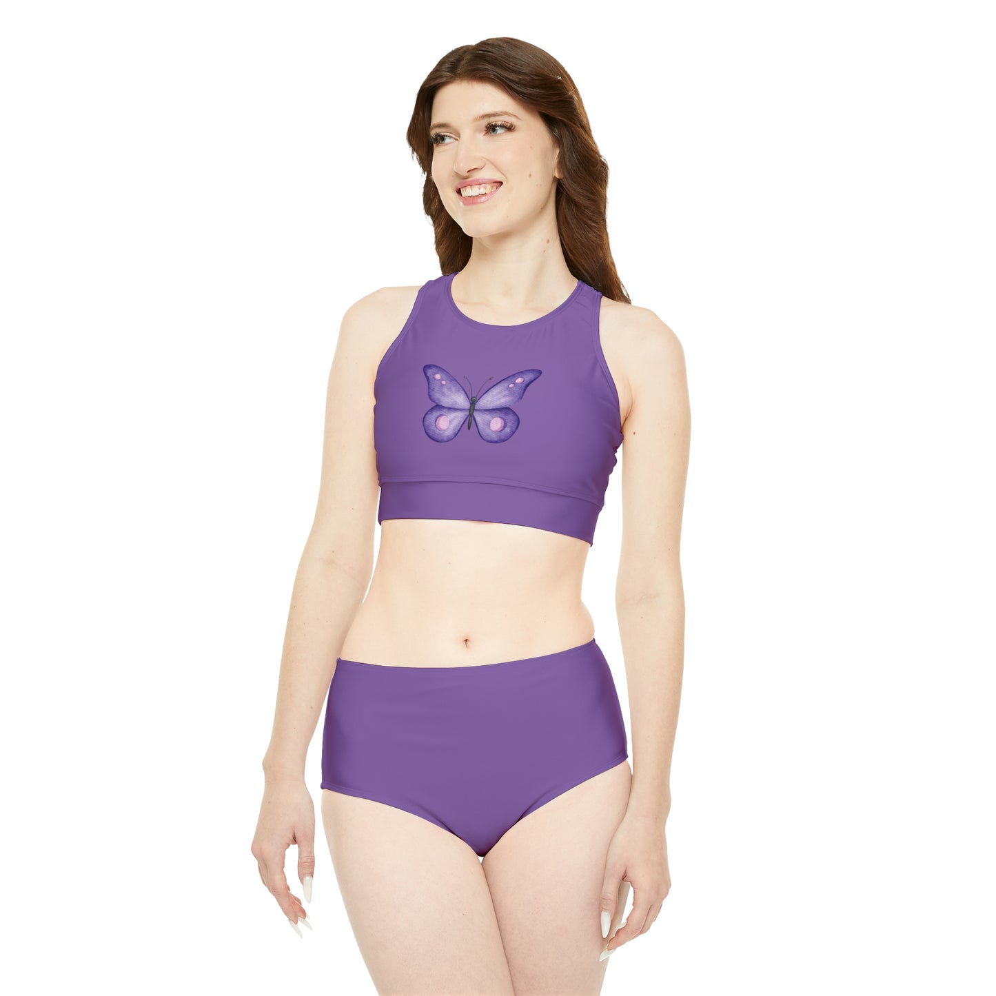 Purple Butterfly Bikini Set