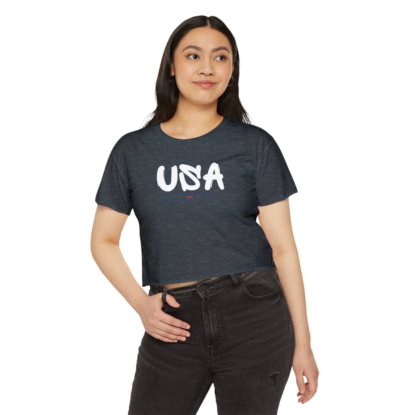 USA Women's T-shirt  Crop Top