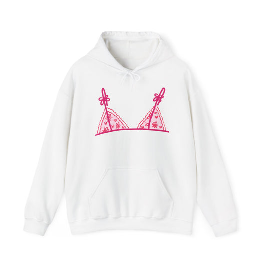 Women's Hooded Sweatshirt Bra Showing