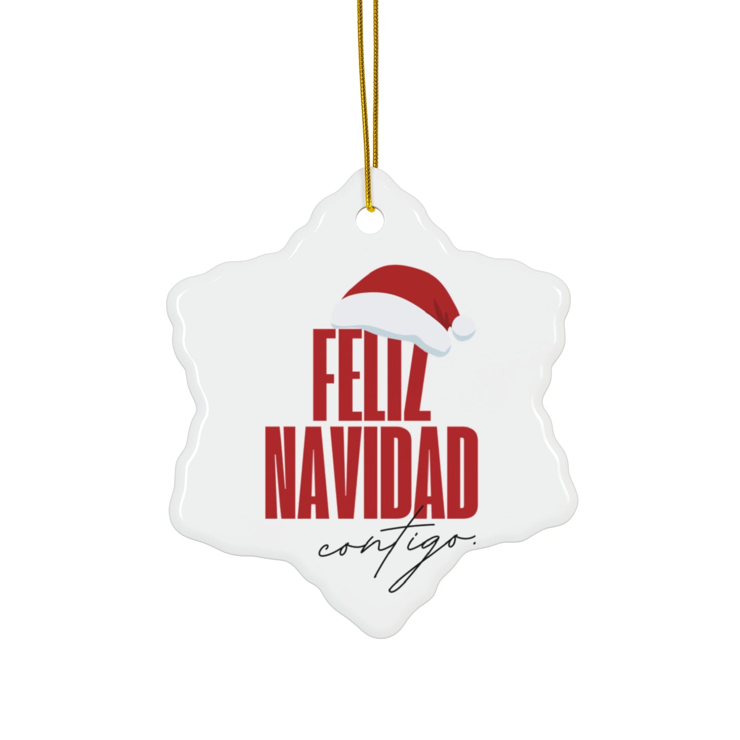 Feliz Navidad Ceramic Ornament, Christmas Tree decorations