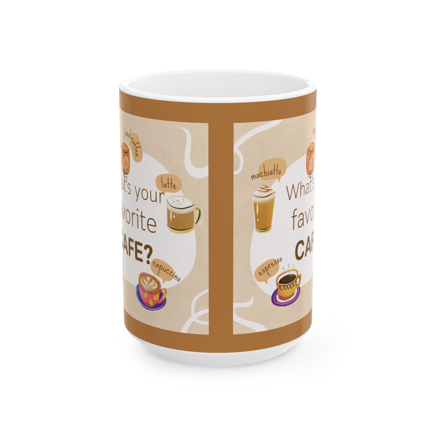 Cafe Cup Ceramic Mug, (11oz, 15oz)