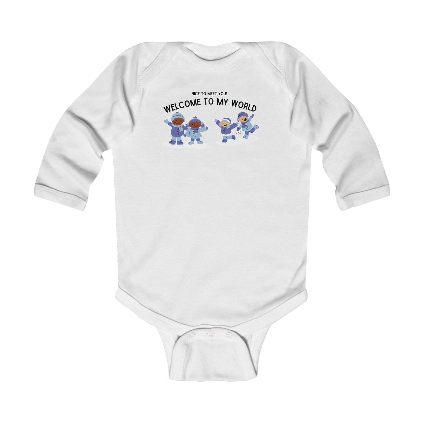 Nice Welcome Infant Baby Boy's Long Sleeve Bodysuit Onesie