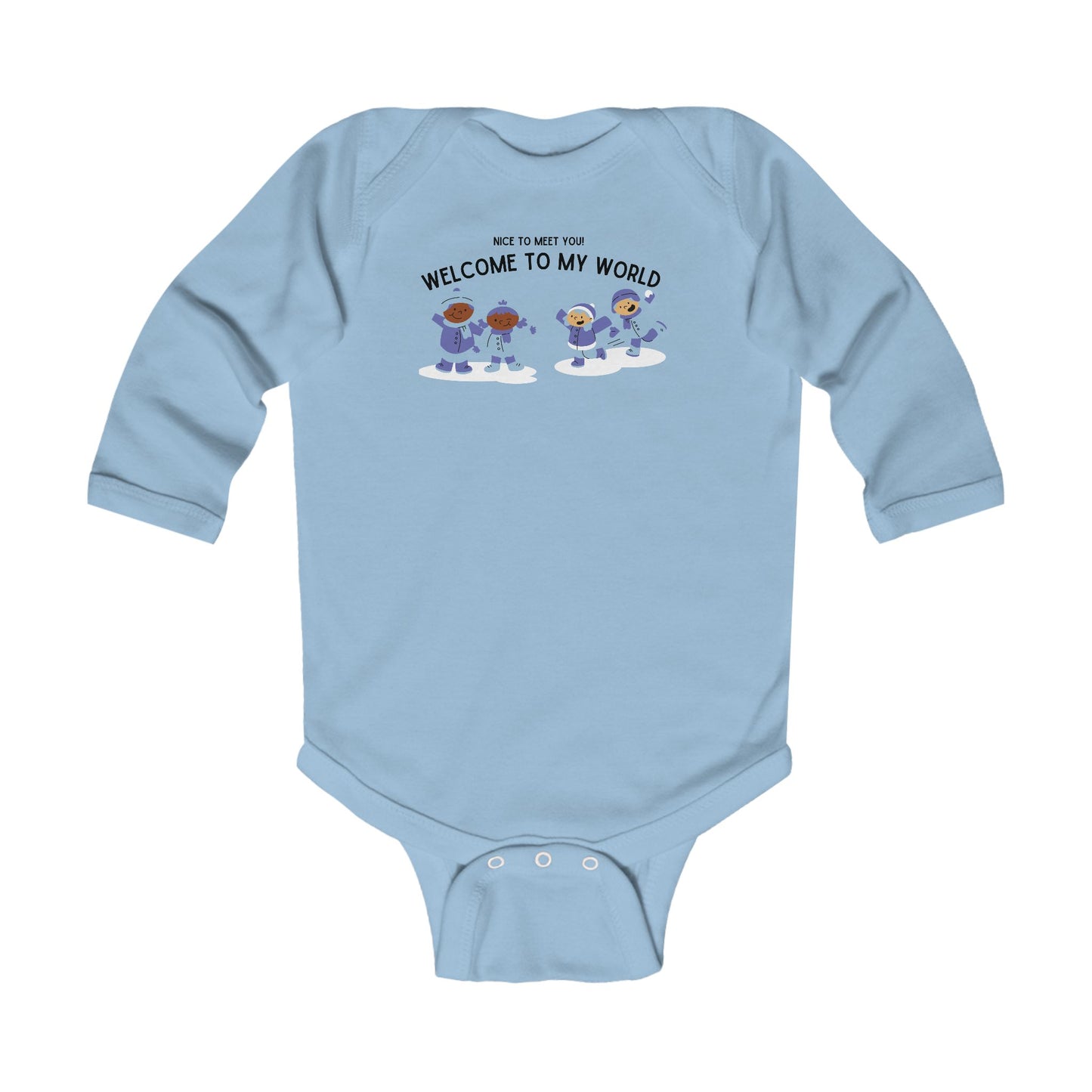 Nice Welcome Infant Baby Boy's Long Sleeve Bodysuit Onesie