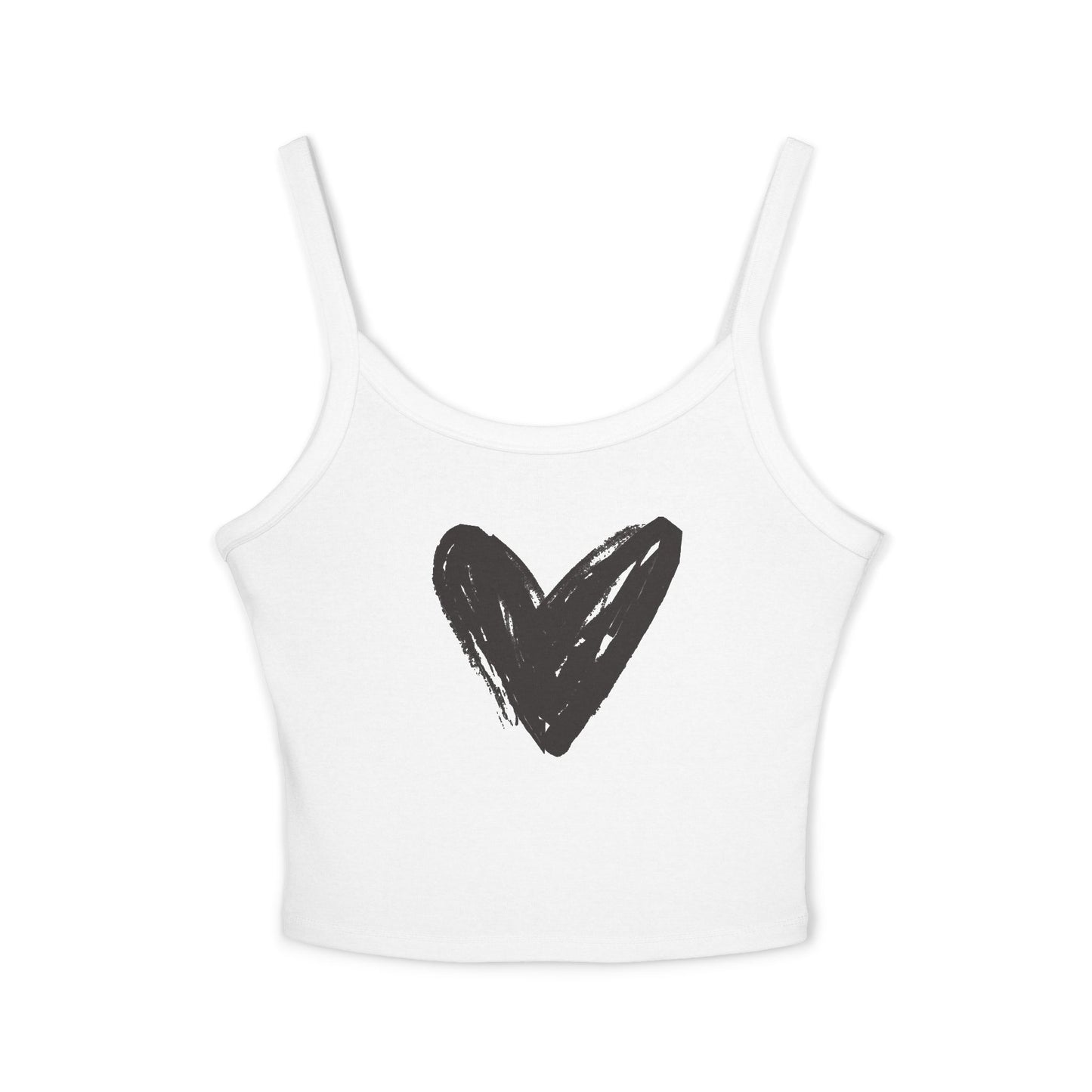 Women's Spaghetti Tank Top- Black Heart