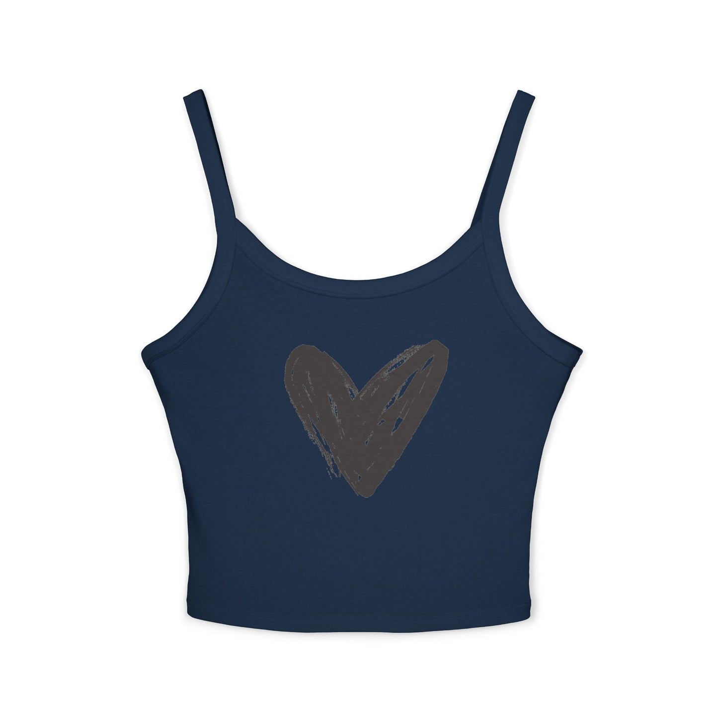 Women's Spaghetti Tank Top- Black Heart