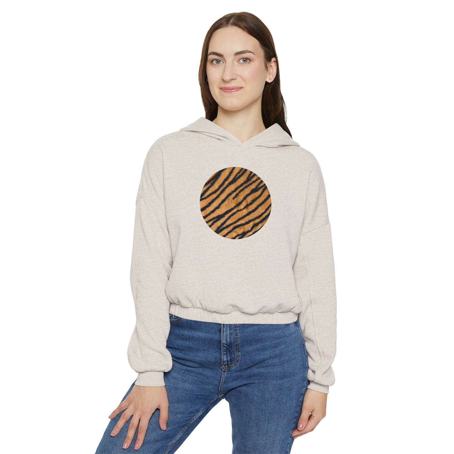 Women's Oversized Crop Hoodie Animal Prints