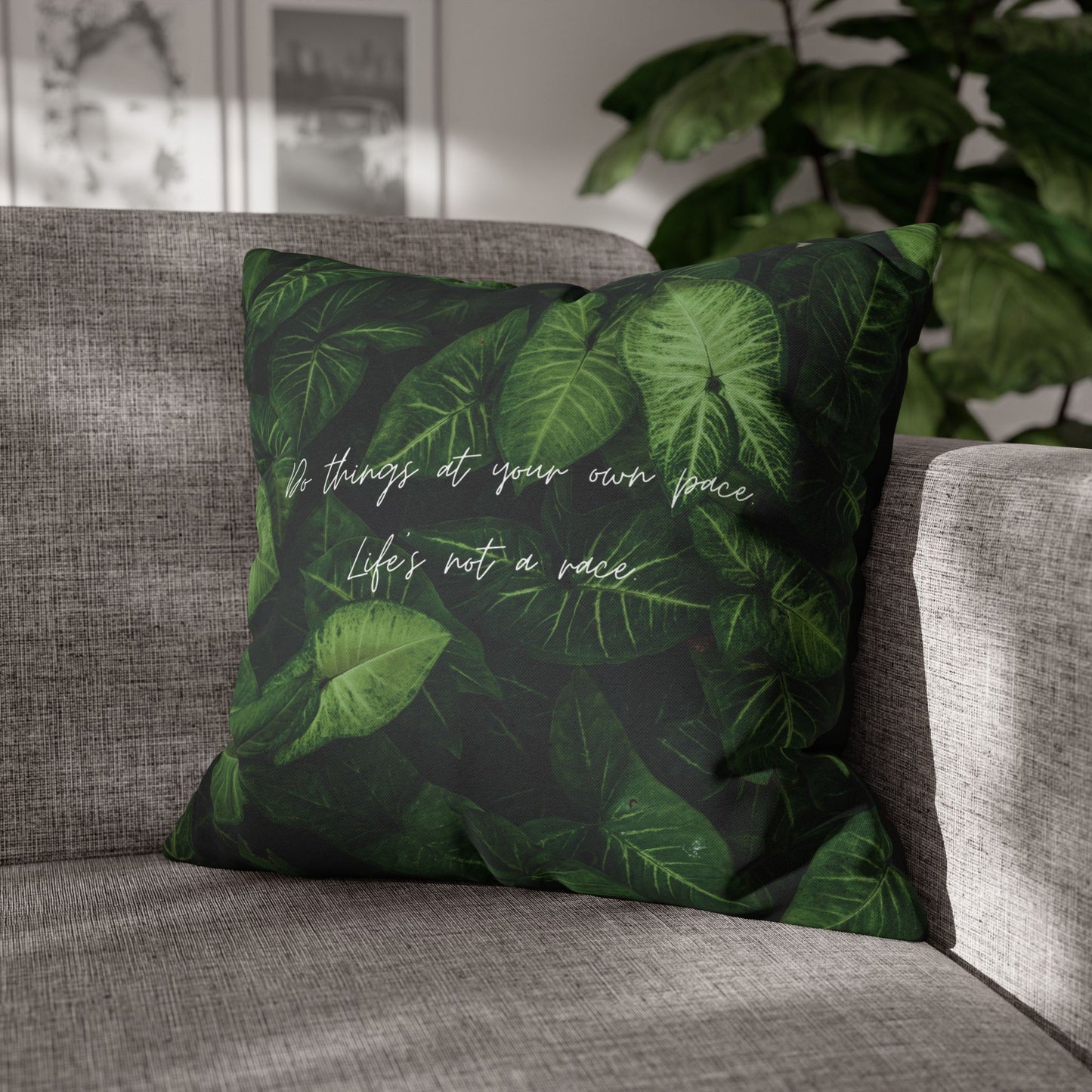 Green Life Square Pillow Case Double Sided