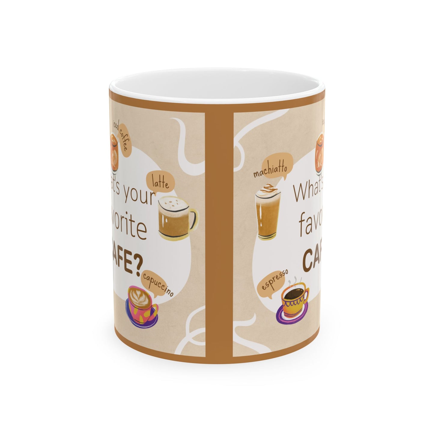 Cafe Cup Ceramic Mug, (11oz, 15oz)