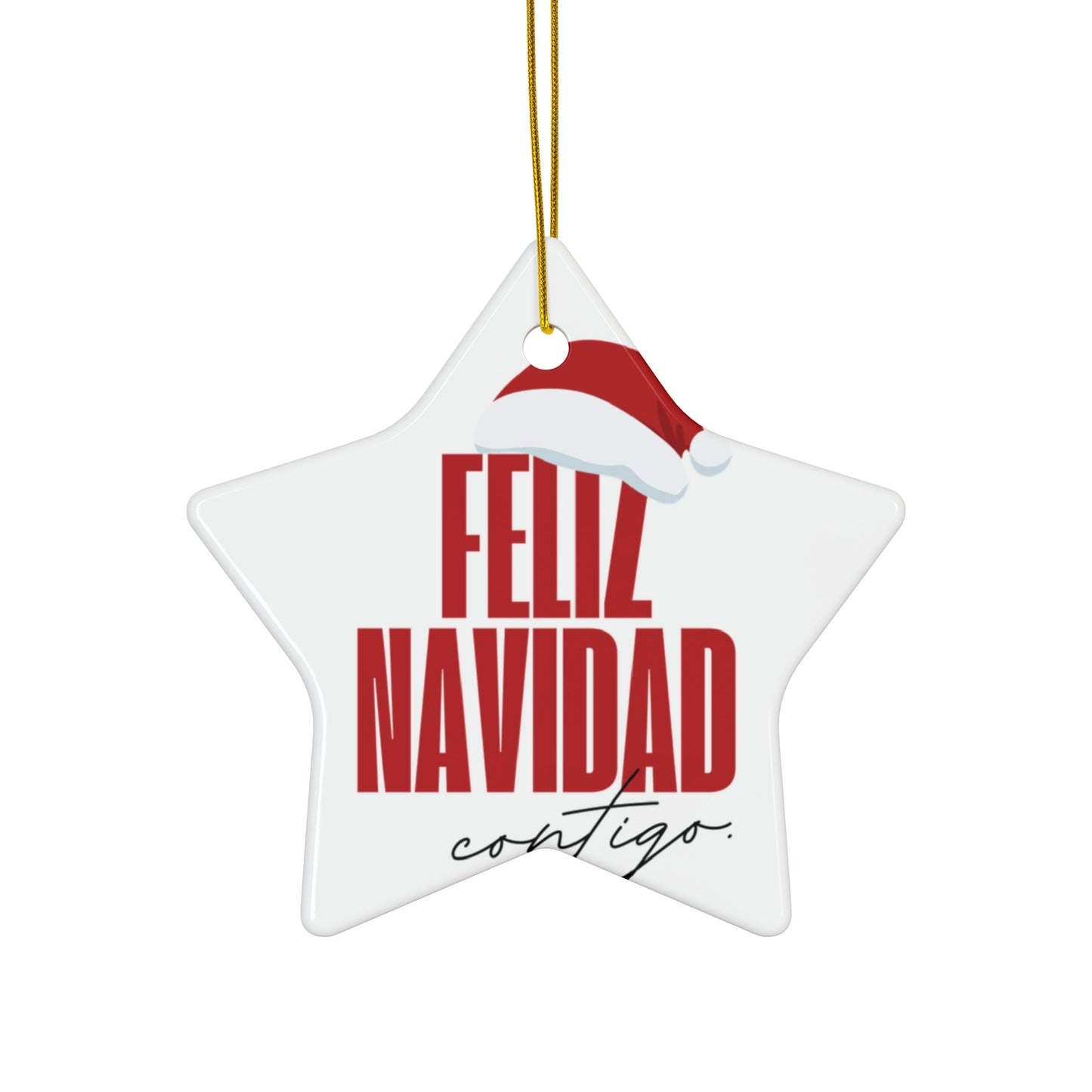 Feliz Navidad Ceramic Ornament, Christmas Tree decorations