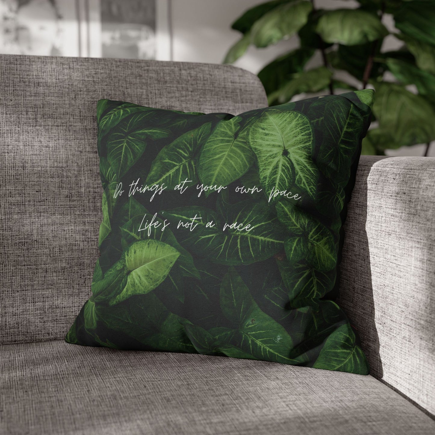 Green Life Square Pillow Case Double Sided