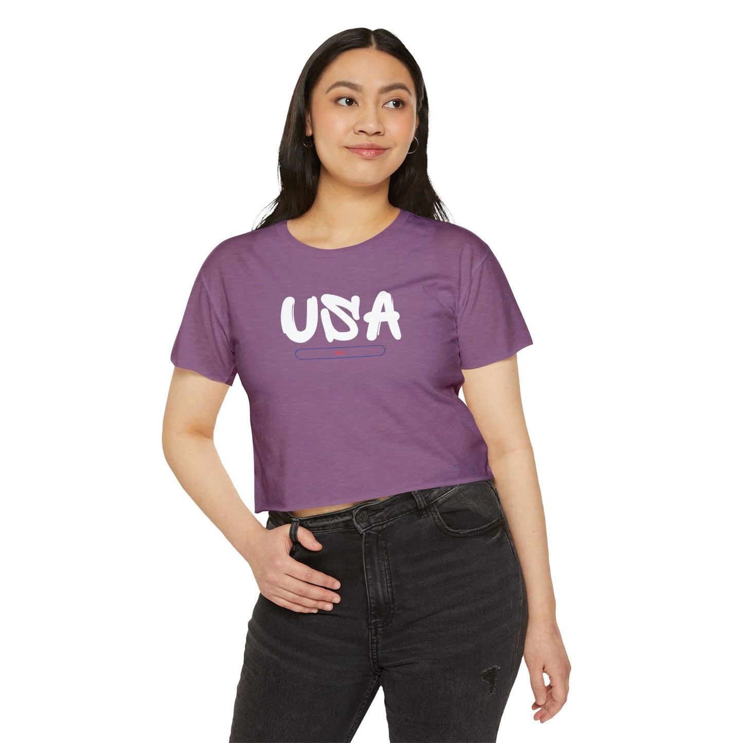 USA Women's T-shirt  Crop Top