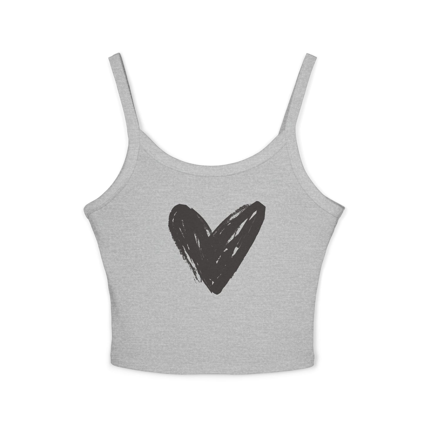 Women's Spaghetti Tank Top- Black Heart