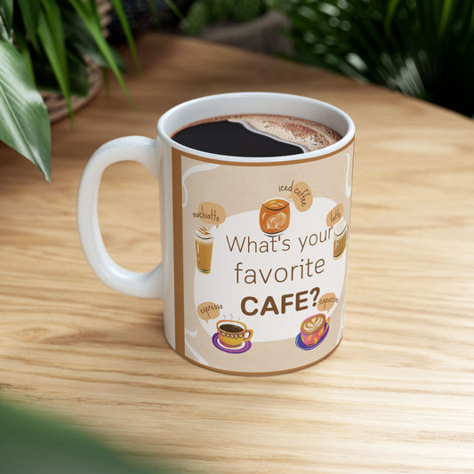 Cafe Cup Ceramic Mug, (11oz, 15oz)