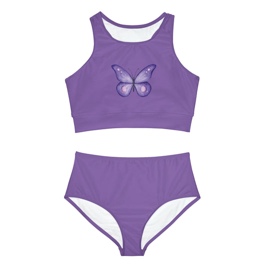 Purple Butterfly Bikini Set