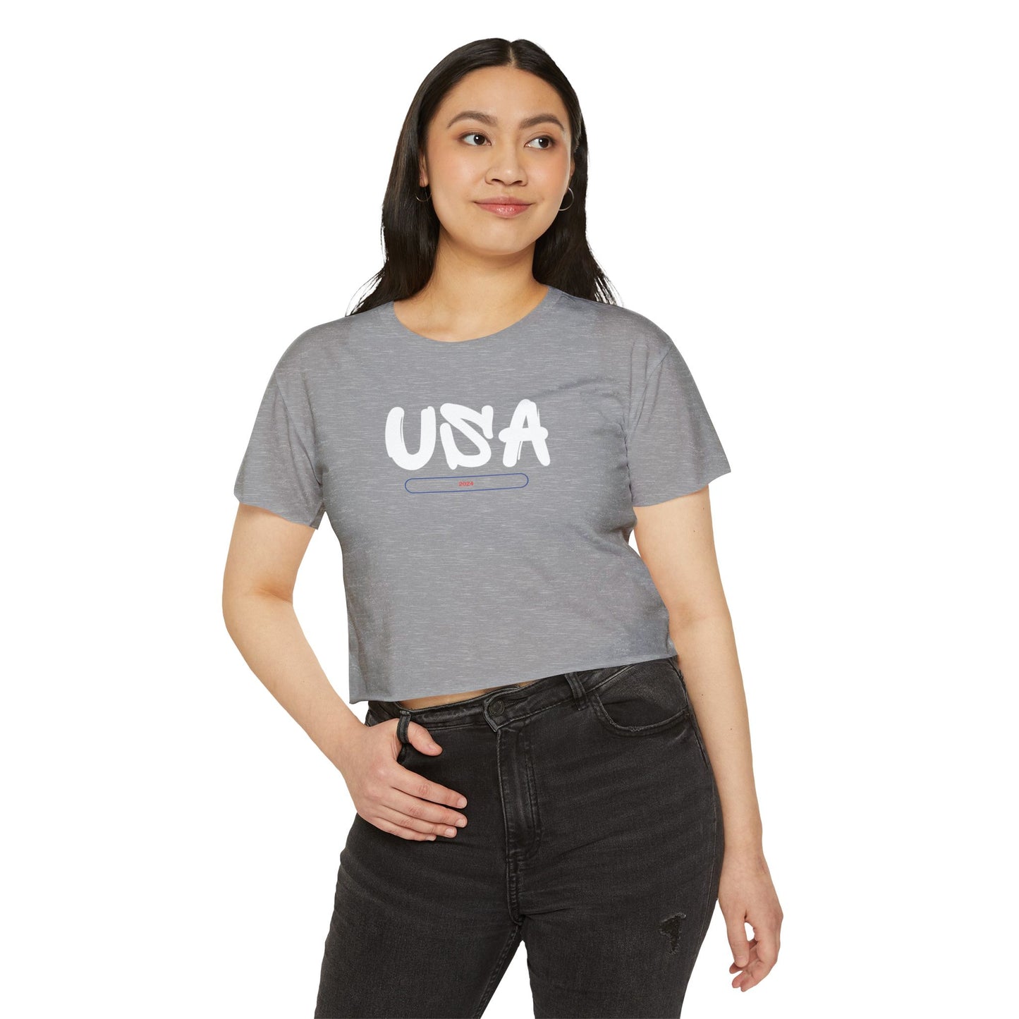 USA Women's T-shirt  Crop Top