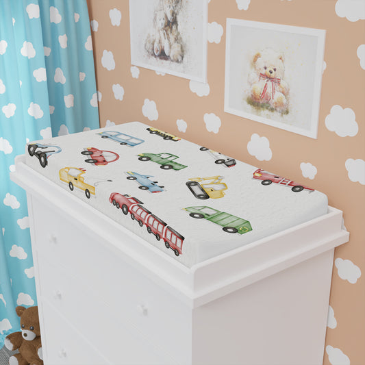 Cars and Trucks Baby Boy Changing Pad Cover