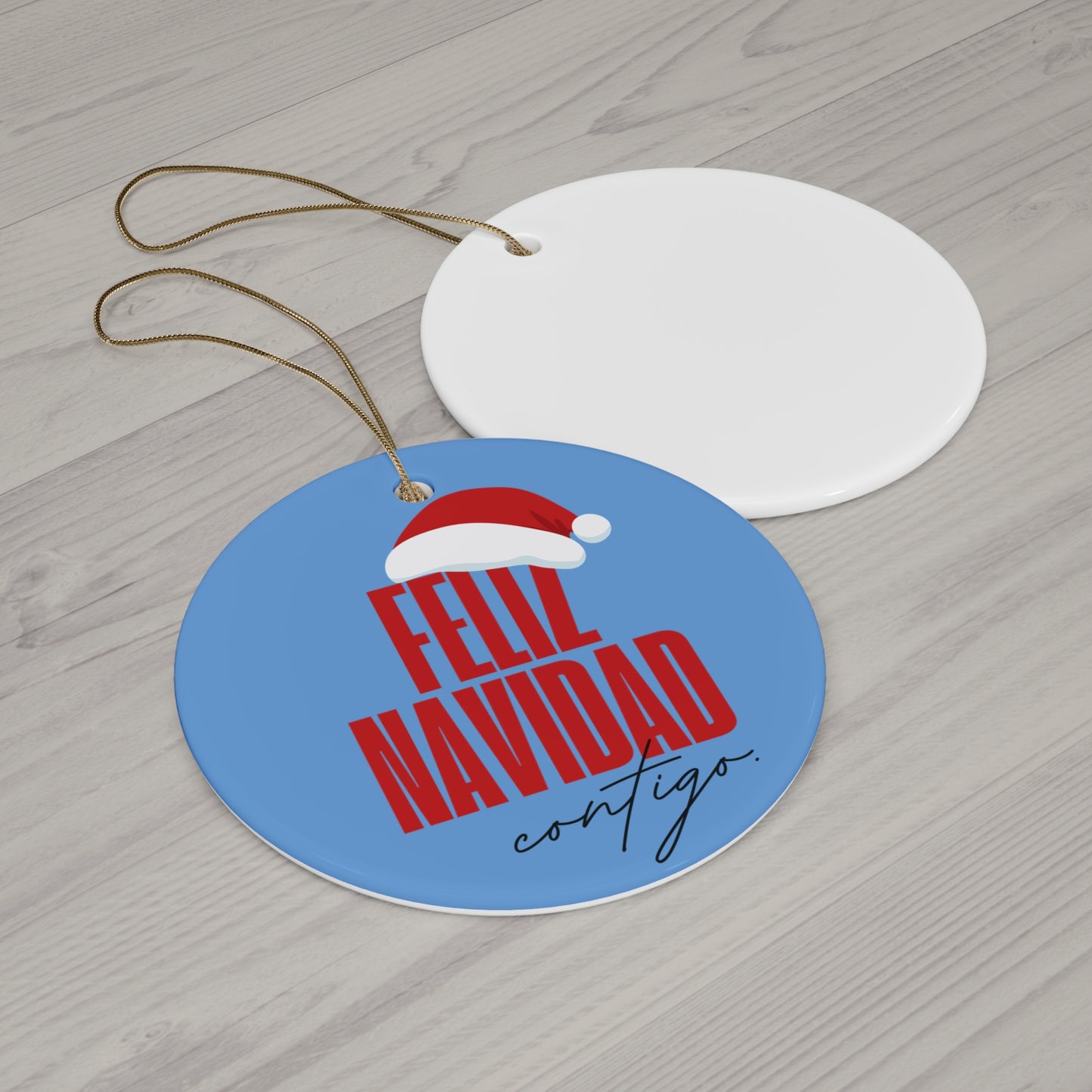 Feliz Navidad Ceramic Ornament, Christmas Tree decorations