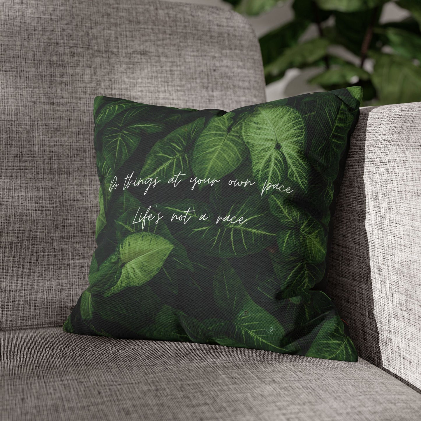 Green Life Square Pillow Case Double Sided